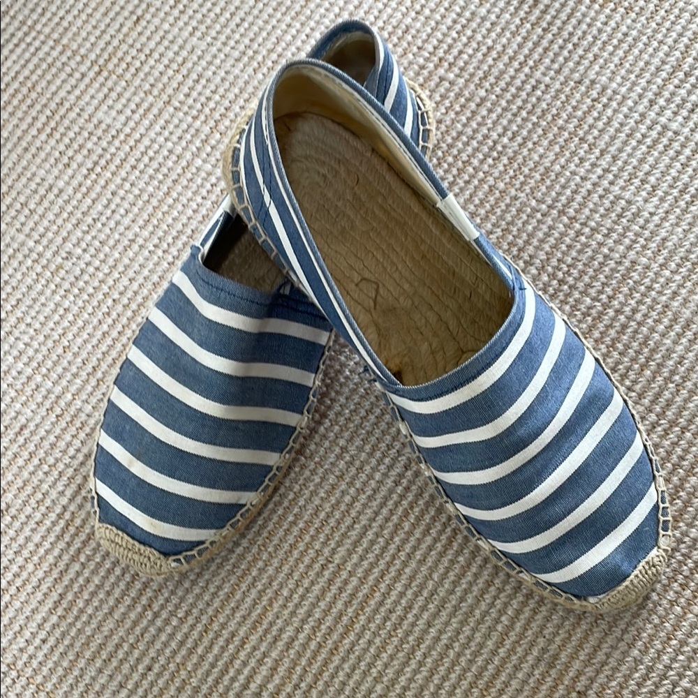 Soludos Striped Blue and White Espadrilles